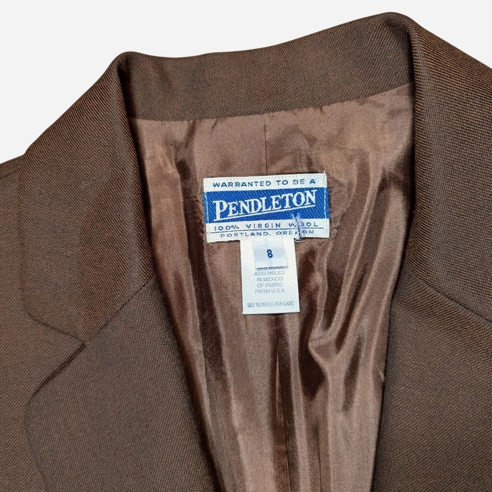 Pendleton Chocolate Brown Wool Blazer - image 3